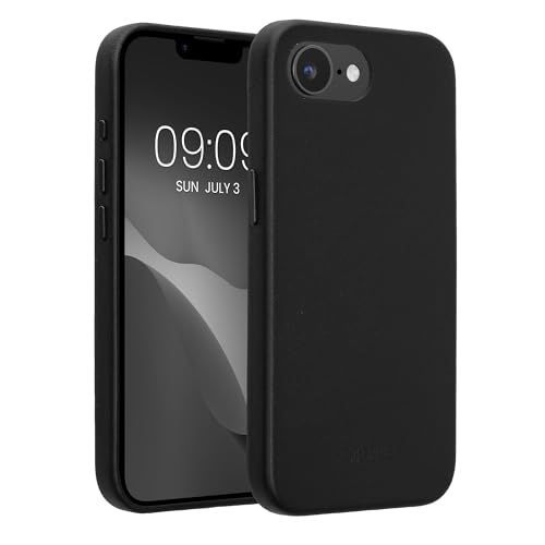 Image of kalibri Case Compatible with Apple iPhone 17e / iPhone 16e - Case Smooth Genuine Leather Hard Case Anti Slip Cover - Black