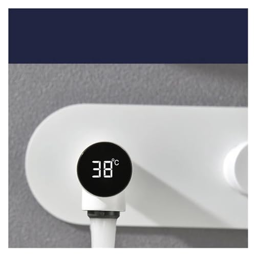 Grifo de pared para lavabo de baño con indicador digital de temperatura 7