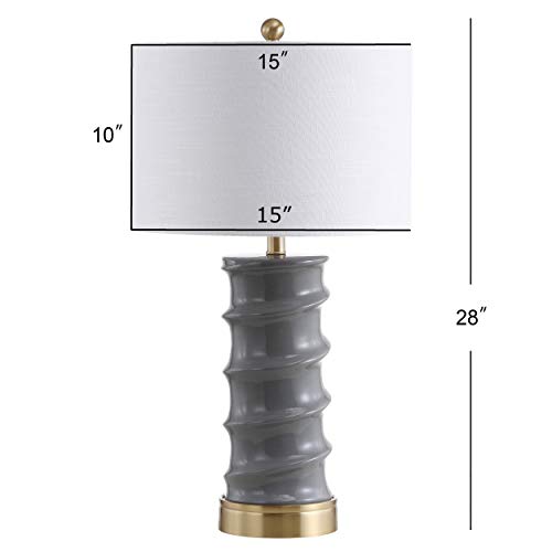 Lámpara de mesa cerámica moderna gris oscuro y oro 28 pulg. miniatura 4