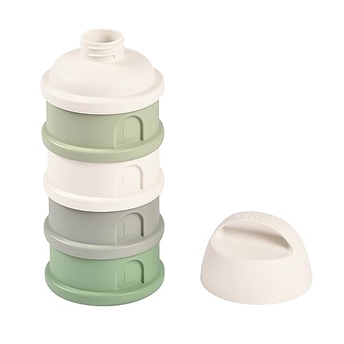 Image of BEABA Formula and Snack Container, Baby Formula Dispenser, Toddler Baby Snack Storage Container, Holds up to 11 Doses of Milk Powder Per Compartment, Made in France, Sage