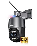 Ctronics [10X Hybrid Zoom] Dual-Lens 4K 8MP Security Camera Outdoor, Auto Tracking & Zoom, 2.4/5GHz WiFi, AI Human/Vehicle/Animal Detection, 256GB TF/Cloud/FTP/NAS Storage, Color Night Vision