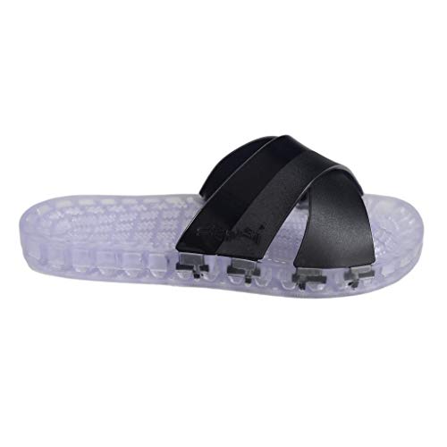 Sensi Sandals Amalfi - Clear Slide Sandal (7 Sensi - 6 US - 36 EU, Black)