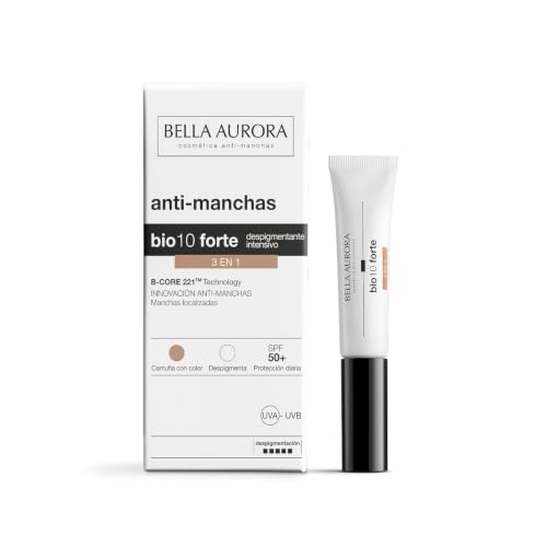 BELLA AURORA - Bio10 Forte 3 en 1, 10 ml, Camufla las Manchas Piel con Color, Despigmenta y Protege, Elimina Manchas Oscuras, Difumina Manchas e Imperfecciones, Protección SPF 50+