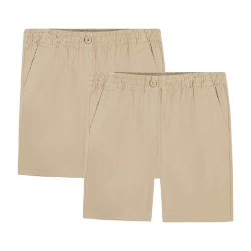 DOCKERS Girls School Uniform Pull On Stretch Twill Shorts - 2-Pack, Khaki, Size 16