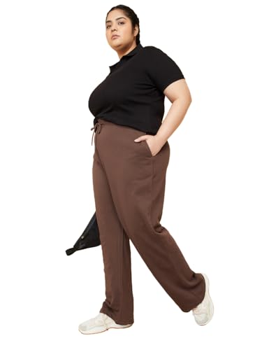 Image of Max Plus Size Women Solid Athleisure Track Pants, Regular Fit