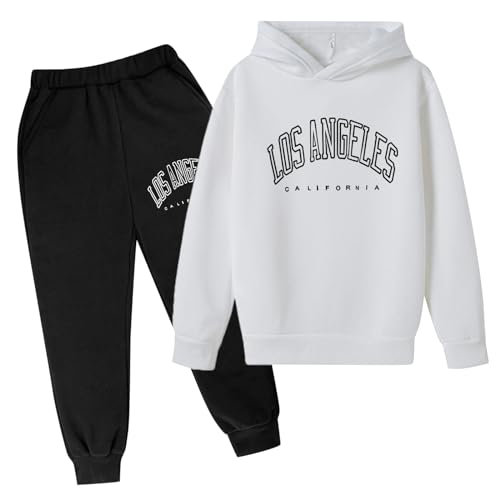 Los Angeles Girls Tracksuit Pullover Hoodie Jogging Pants Set 2 Pieces Sweatsuit for Kids Fashion Sweatshirt Set With Pocket2