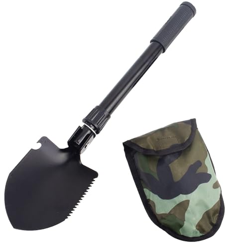 Pala Plegable Compacta Con Bolsa De Transporte Hoja Acero Con Alto Contenido Carbono Para Acampar Senderismo Jardinería Supervivencia Multiherramienta Multifuncional Plegable Acero