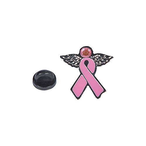 Pink Ribbon Angel Pin (1 dozen) - Bulk [Toy]