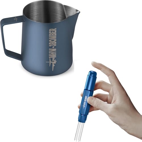 MHW-3BOMBER Espresso Steaming Pitcher Milk Frothing Pitcher + MHW-3BOMBER WDT Tool Espresso Distribution Tool