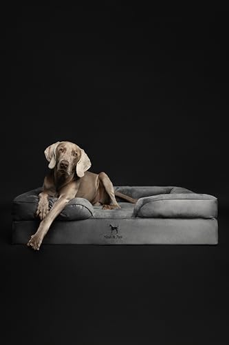 Image of NOAH & PAW XL Dog Bed, 45x35x11 Inch, Orthopedic Large Dog Beds, Eggshell Memory Foam Infused with Cooling Gel, Inner Cover, Water Resistant, Machine Washable (Velvet Sofa Collection)