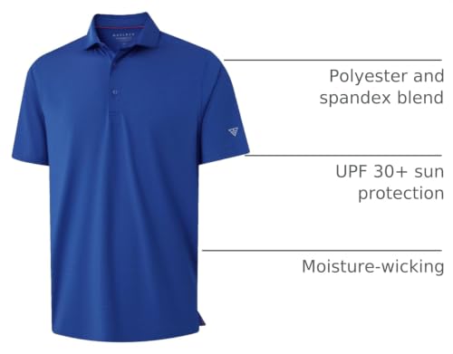 Men’s Short-Sleeve Quick Dry Performance Lightweight Pinstriped Collared Polo Shirts for Men (Various Colors) - image 4