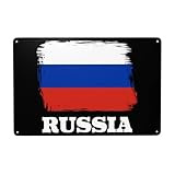 Eisenmalerei Neuheit: Russische Flagge Blechschild Retro Blechschilder Lustiges Metallschilder Für Garage Küche Office S