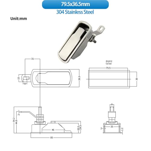 Serrure à compression étanche pour porte d'armoire électrique - 3