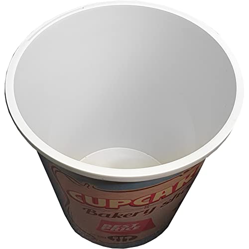 KetoPlastics Retro Kitchen Swing Bin - Unique Cupcake Design, Round 45 Litre Vintage Style Shabby Chic Bakery Tilt Top for Kitchen Rubbish Waste - Ideal for Home or Shop