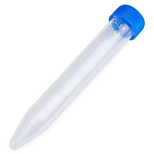 15ml Centrifuge Tube, Economy, PP Material, Printed Graduation, Blue Cap, Karter Scientific 403W1 (Case 1000)