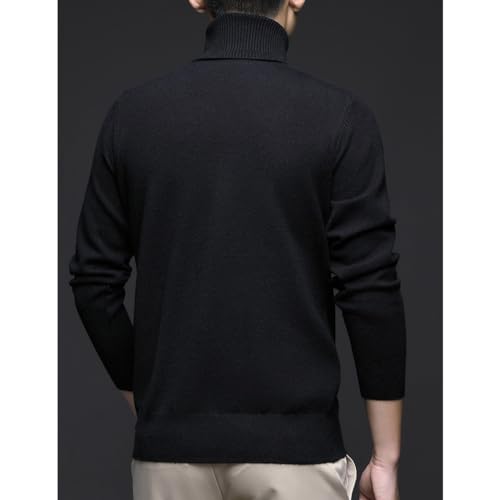 Long Sleeve Sweater for Men Autumn/Winter Warm Anti-Pilling Turtleneck Casual Slim Sweater2