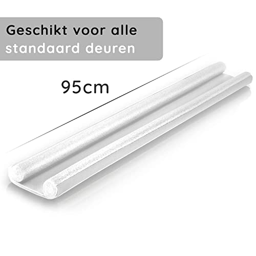Meisterfaktur tochtwering voor deuren - Voor alle deuren - Ideale deur tochtwering voor een effectieve afdichting tegen tocht, geluid & kou (6 stuks (wit)) - Image 3