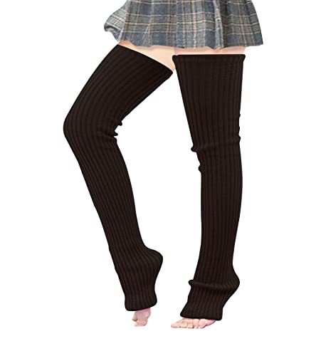 Image of Thigh Highs Leg Warmers for Women Over Knee High Crochet Extra Long Socks
