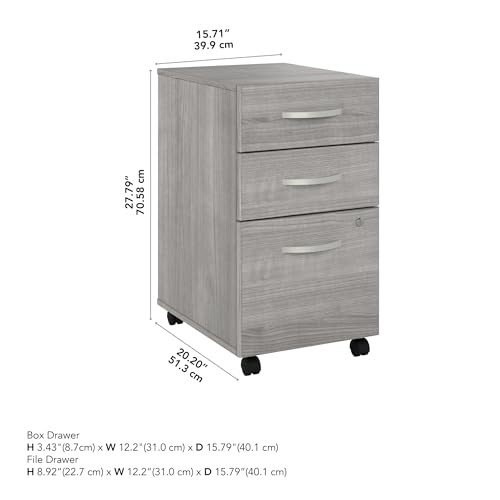 Bush Business Furniture Studio C 3 Drawer Mobile File Cabinet in Platinum Gray | Assembled Office Storage Unit for Home or Commercial Spaces by Bush Furniture - Image 3