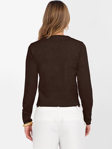 Image of ANRABESS Women's Long Sleeve Sweaters Cropped Crew Neck | Business Casual Tops,Light Weight Comfy Knit,Pullover ShortSweater,Basic Classic,Fall Fashion Winter Layer Clothes