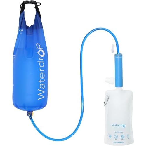 Waterdrop Water Filter Camping, Personal Water Filter Straw with Gravity Water Bag, 0.01 Micron Water Filtration System Drinking Water Purifier for Survival Equipment, Emergency Hiking