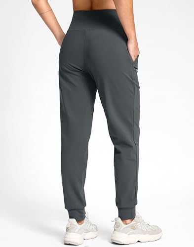 Image of G Gradual Women's Fleece Lined Joggers with Zipper Pocket Water Resistant Running Hiking Pants Winter Warm Thermal Sweatpants
