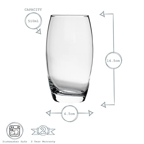 6x-510ml-Hiball-Glasses-Tondo-Range-Modern-Highball-Cocktail-Juice-Water-Tall-Drinking-Tumblers-Dishwasher-Safe-By-Argon-Tableware