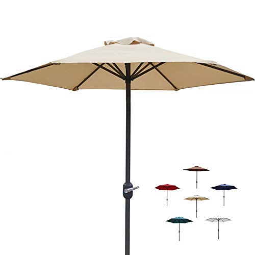 Parasol léger de marché CLSDRZC 2m, petit parasol rond et transportable pour jardin et plage