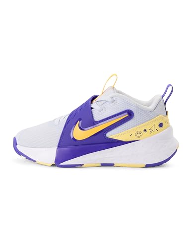 Nike Little Kids Team Hustle D Basketball Shoes Football Grey/Laser Orange-Lapis 13C