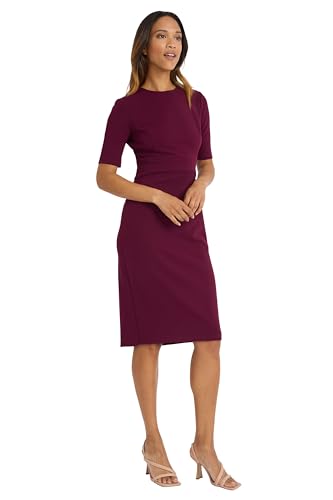 Image of Donna Morgan Women's Curved Waist Seam Crepe Workwear Dress Career Office Desk to Dinner Event Occasion Guest of