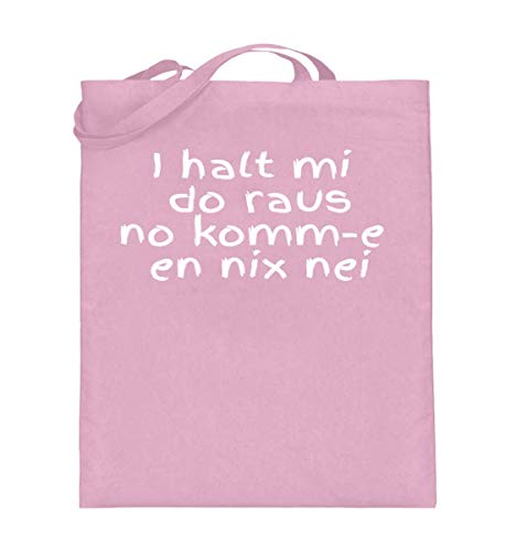 Sac en toile de jute rose clair 38x42cm à longues anses imprimé
