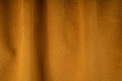 Mayfair Velvet Pencil Pleat Curtains – 6-Inch Tape Top, Fully Lined Blackout Panels, Soft Heavyweight Fabric, Made to Measure, (Mustard, 66 x 90 inches, Set of 2)
