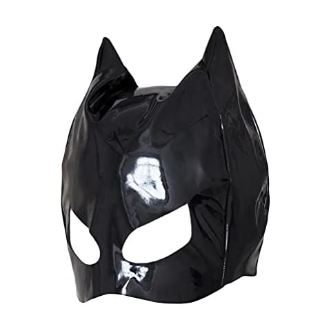 Miokycl masquerade mask,Masquerade Face Cover Half-Full Head Catwoman Face Covering Patent Leather Cosplay Props for Carnival Halloween,Burlesque Ball Party Cover