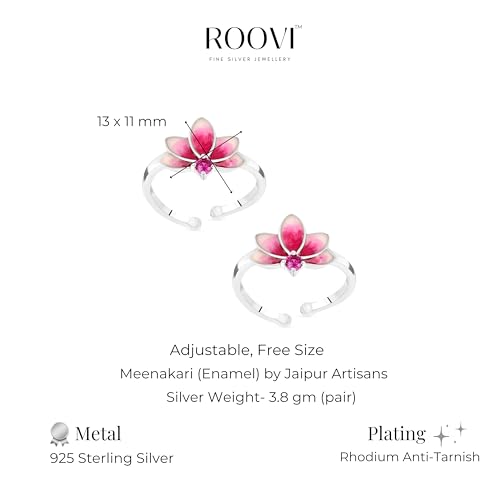 Image of ROOVI 925 Sterling Silver BIS Hallmarked Toe Ring I Gifts for Girlfriend, Gifts for Women & Girls| With Certificate of Authenticity and 925 Stamp