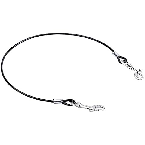 Mogoko Pet Dog Car Seat Belt Restraint, Coated Stainless Steel Chew Proof Dog Vehicle Safety Tether Cable, Double Clip No-Chew Pet Car Leash Lead-24 Inch Cover