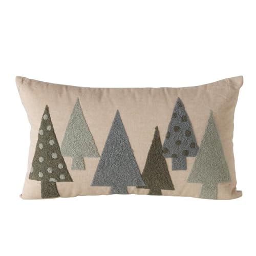 Boltze Home Dekoratives Kissen mit Tannenbäumen aus Bouclé Mali, 30...