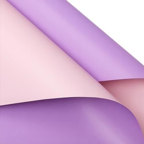 Papier cadeau étanche pour bouquet résistant à l'eau rose et violet x20