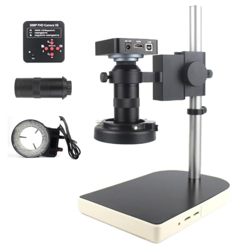 ラボ用顕微鏡アクセサリー 3.8mp 2K 60FPS USB.産業電子ビデオ顕微鏡カメラ130x Cマウントレンズ(B)