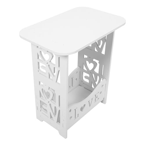 BATHVEVE Mesa de Noche de Madera en Color Claro para Dormitorio y Sala, Mesa Auxiliar Práctica con Almacenamiento y Diseño Elegante para Decoración del Hogar
