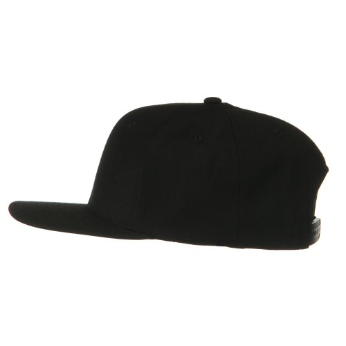 Image of Flexible Wool Blend Prostyle Snapback Cap - Black