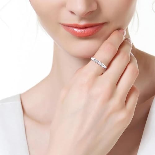 Promise Rings for Couples, Moissanite Wedding Band for Him and Her, D Color VVS1 18k Gold Plated 925 Sterling Silver Moissanite Jewelry with GRA Certificate of Authenticity3