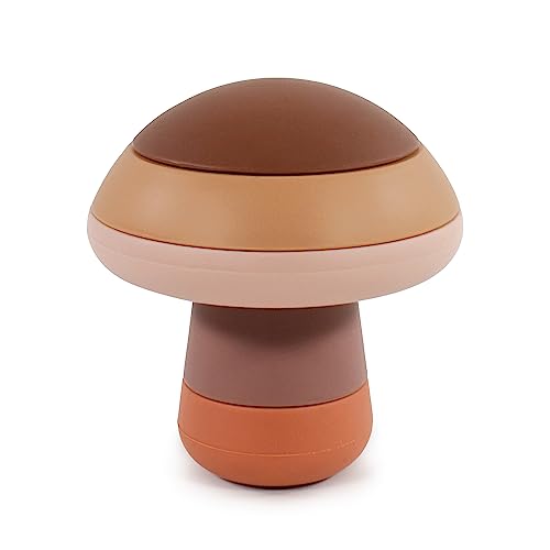 Image of Hudson Baby Silicone Stacking Toy, Mushroom, One Size