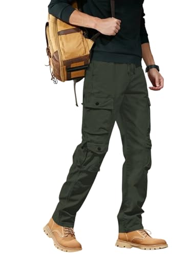 Image of Leriya Fashion Men's Cargo Pants | Multi Pocket Cotton Cargo Joggers for Men | Loose Fit Stylish Pant with Pockets | Casual Baggy Trousers & Streetwear Lower