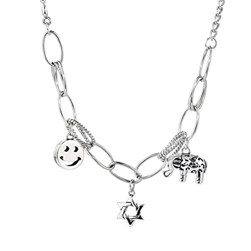 Collier éléphant S925 anti-allergie style rétro sauvage pour sublimer les peaux sensibles