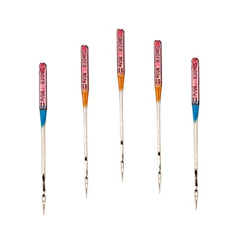 Singer Needles Machine Quilting 5 Pk 80/11, 90/14, Multicolor #TOP4