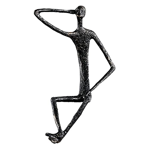 Figurina Umana Scultura Statua Metallo Decorativa Ornamento da Collezione Nordic Regalo Arte Moderna Adatta per Regalo Decorazione Tavolo Lib, B 19x7,5x28 cm