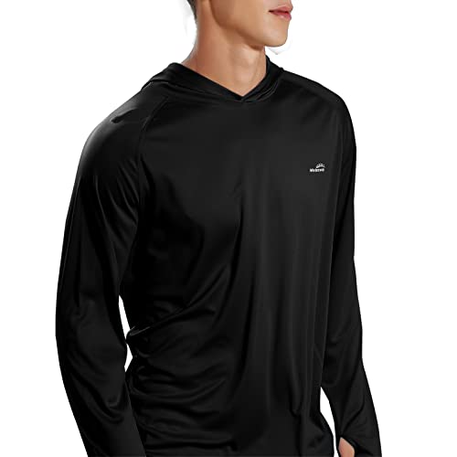 Image of Men's UPF 50+ Long Sleeve Sun Shirts UV Protection Hoodie Rash Guard Hiking Fishing Swim T Shirt