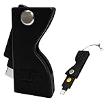 Protective Case for YubiKey 5 NFC and 5C NFC with Keychain Lanyard - Heavy Duty Plastic Shockproof Case, Flip and Folding Design (Not Including Yubio Security Key) (Black)