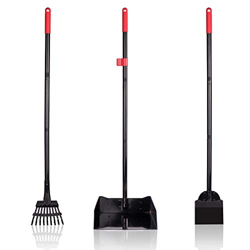 PAWCHIE Pet Poop Tray and Rake - Large Dog Pooper Scooper with Spade