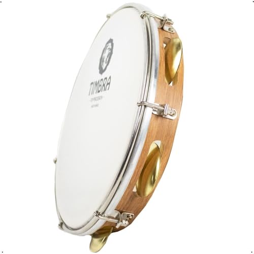 Pandeiro Profissional 12 Pol Pele Leitosa C/capa Timbra 8630f